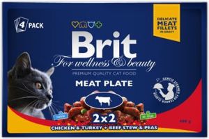 Brit Premium Cat Pouches Meat Plate 4x100g 1