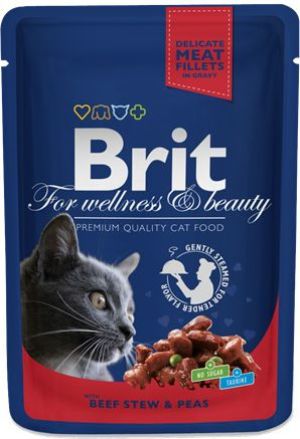 Brit Premium Cat Pouches with Beef Stew & Peas 100g 1