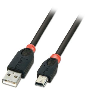 Kabel USB Lindy 31884 USB A - MINI USB Czarny 1M 1