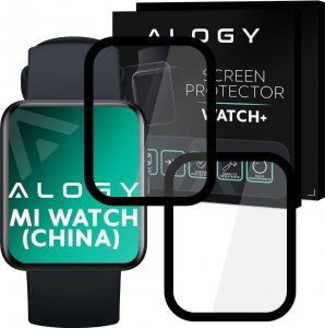 Alogy Alogy Full Glue 2x Elastyczne Szkło 3D do Xiaomi Mi Watch (wersja chiny) Black uniwersalny 1