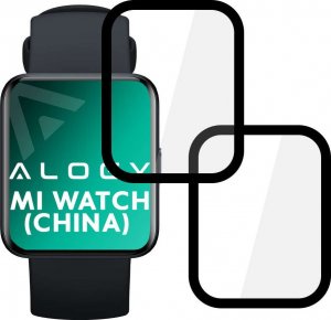 Alogy Alogy Full Glue 2x Elastyczne Szkło 3D do Xiaomi Mi Watch (wersja chiny) Black uniwersalny 2