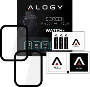 Alogy Alogy Full Glue 2x Elastyczne Szkło 3D do Xiaomi Mi Watch (wersja chiny) Black uniwersalny 5