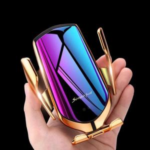 Alogy Alogy Uchwyt samochodowy R2 do kratki automatyczny ładowarka QI 10W Złoty uniwersalny 9