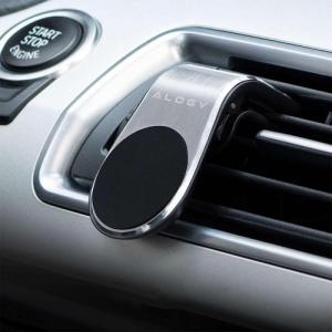 Alogy Alogy Magnetyczny uchwyt samochodowy do kratki srebrny uniwersalny 3