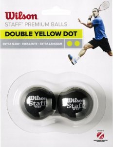 Wilson Wilson Staff Squash Double Yellow Dot 2 Pack Ball WRT617600 Czarne One size 1