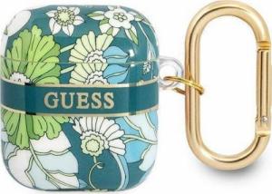 Guess Etui ochronne Flower Strap Collection do AirPods zielone 1
