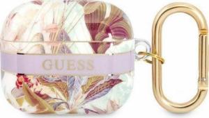 Guess Etui ochronne Flower Strap Collection do AirPods 3 fioletowe 1