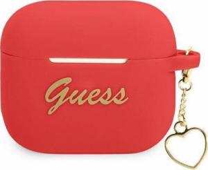 Guess Etui ochronne Silicone Charm Heart Collection do AirPods 3 czerwone 1