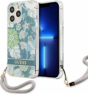 Guess Guess GUHCP13LHFLSN iPhone 13 Pro / 13 6,1" zielony/green hardcase Flower Strap 1
