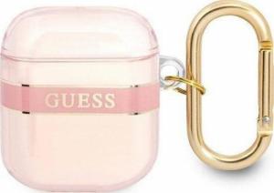 Guess Etui ochronne Strap Collection do AirPods różowe 1