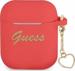 Guess Etui ochronne Silicone Charm Heart Collection do AirPods czerwone 1