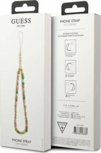 Guess Guess zawieszka GUSTFLWP Phone Strap różowy/pink Heishi Beads 3