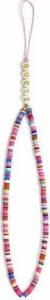 Guess Guess zawieszka GUSTGMPP Phone Strap wielokolorowy różowy/multicolor pink Heishi Beads 3