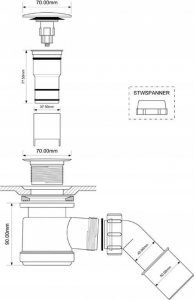 Syfon Mc Alpine SYFON BRODZIK KLIK-KLAK 50MM BIALY MOSIADZ 2