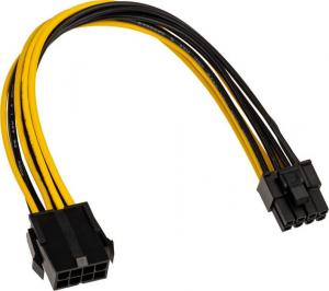 Akasa PCIe 8-pin - ATX/EPS 8-pin, 0.2m, Czarno-żółty (AK-CBPW23-20) 1