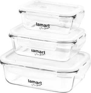 Lamart Zestaw szklanych pojemników na żywność 3 szt. (LT6011) 1