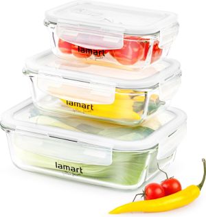 Lamart Zestaw szklanych pojemników na żywność 3 szt. (LT6011) 4