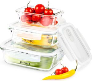 Lamart Zestaw szklanych pojemników na żywność 3 szt. (LT6011) 5