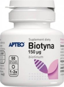 SYNOPTIS PHARMA SP. Z O.O. Apteo Biotyna, 50 pastylek do ssania - Długi termin ważności! 1