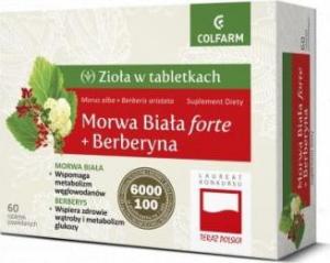Colfarm Morwa Biała Forte + Berberyna, 60 tabletek - Długi termin ważności! 1