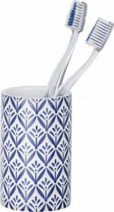 Wenko kubek łazienkowy Lorca 11 cm ceramiczny biały/niebieski 2