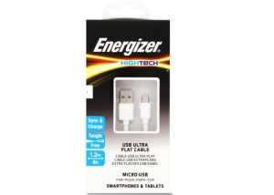 Kabel USB Energizer Energizer Kabel micro USB - płaski kabel, kolor biały - C21UBMCGWH4 1