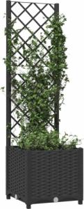 vidaXL Donica ogrodowa z kratką, czarna, 40x40x136 cm, PP 3