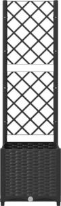 vidaXL Donica ogrodowa z kratką, czarna, 40x40x136 cm, PP 4