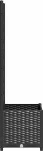 vidaXL Donica ogrodowa z kratką, czarna, 40x40x136 cm, PP 5