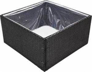 vidaXL Donica ogrodowa, czarna, 80x80x40 cm, rattan PE 3