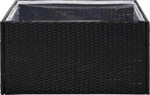 vidaXL Donica ogrodowa, czarna, 80x80x40 cm, rattan PE 4