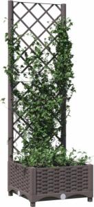 vidaXL Donica ogrodowa z kratką, brązowa, 40x40x121,5 cm, PP 3