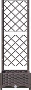 vidaXL Donica ogrodowa z kratką, brązowa, 40x40x121,5 cm, PP 4