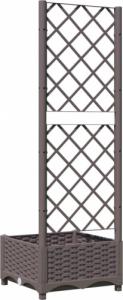 vidaXL Donica ogrodowa z kratką, brązowa, 40x40x121,5 cm, PP 6