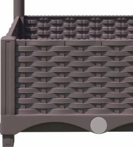 vidaXL Donica ogrodowa z kratką, brązowa, 120x120x121,5 cm, PP 7