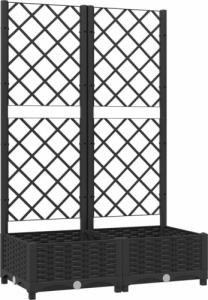 vidaXL Donica ogrodowa z kratką, czarna, 80x40x121,5 cm, PP 2