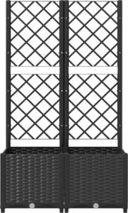 vidaXL Donica ogrodowa z kratką, czarna, 80x40x136 cm, PP 4