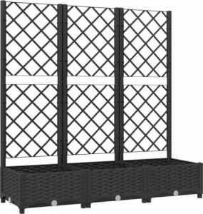vidaXL Donica ogrodowa z kratką, czarna, 120x40x121,5 cm, PP 2