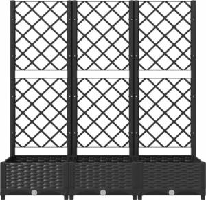 vidaXL Donica ogrodowa z kratką, czarna, 120x40x121,5 cm, PP 4
