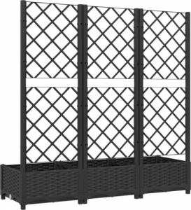 vidaXL Donica ogrodowa z kratką, czarna, 120x40x121,5 cm, PP 6