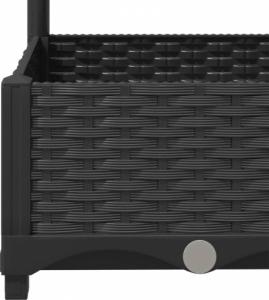 vidaXL Donica ogrodowa z kratką, czarna, 120x40x121,5 cm, PP 7