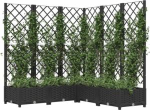 vidaXL Donica ogrodowa z kratką, czarna, 120x120x121,5 cm, PP 3