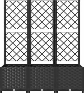 vidaXL Donica ogrodowa z kratką, czarna, 120x40x136 cm, PP 4