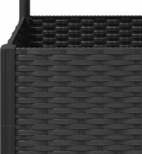 vidaXL Donica ogrodowa z kratką, czarna, 120x40x136 cm, PP 7