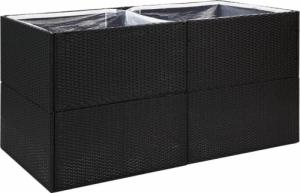 vidaXL Donica ogrodowa, czarna, 157x80x80 cm, rattan PE 2