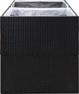 vidaXL Donica ogrodowa, czarna, 157x80x80 cm, rattan PE 5