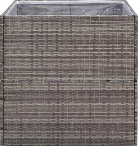 vidaXL Donica ogrodowa, szara, 80x80x80 cm, rattan PE 4