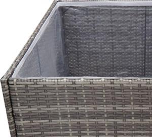 vidaXL Donica ogrodowa, szara, 80x80x80 cm, rattan PE 5