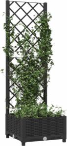 vidaXL Donica ogrodowa z kratką, czarna, 40x40x121,5 cm, PP 3