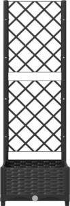 vidaXL Donica ogrodowa z kratką, czarna, 40x40x121,5 cm, PP 4